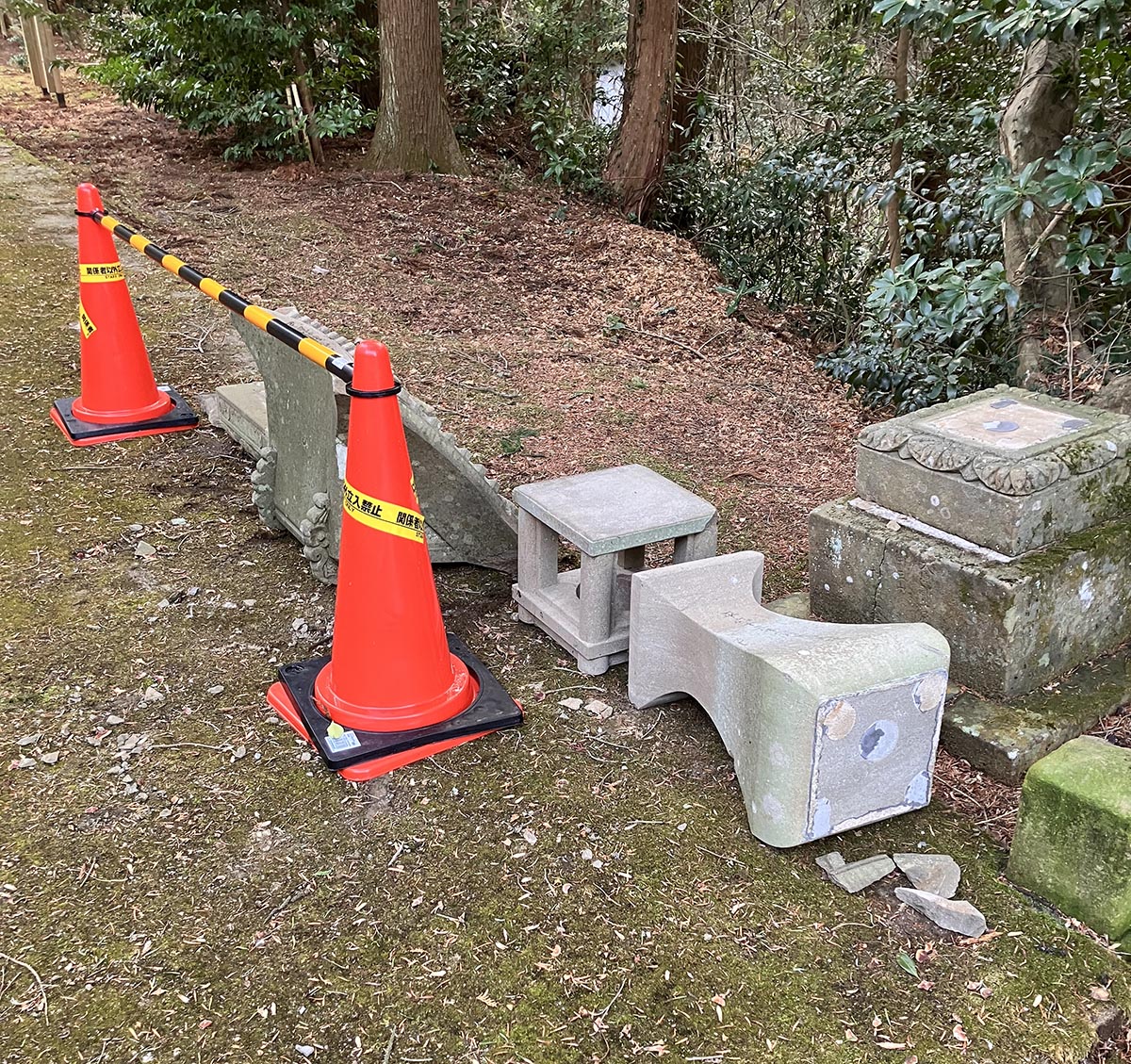 被害石造物の現在の状況